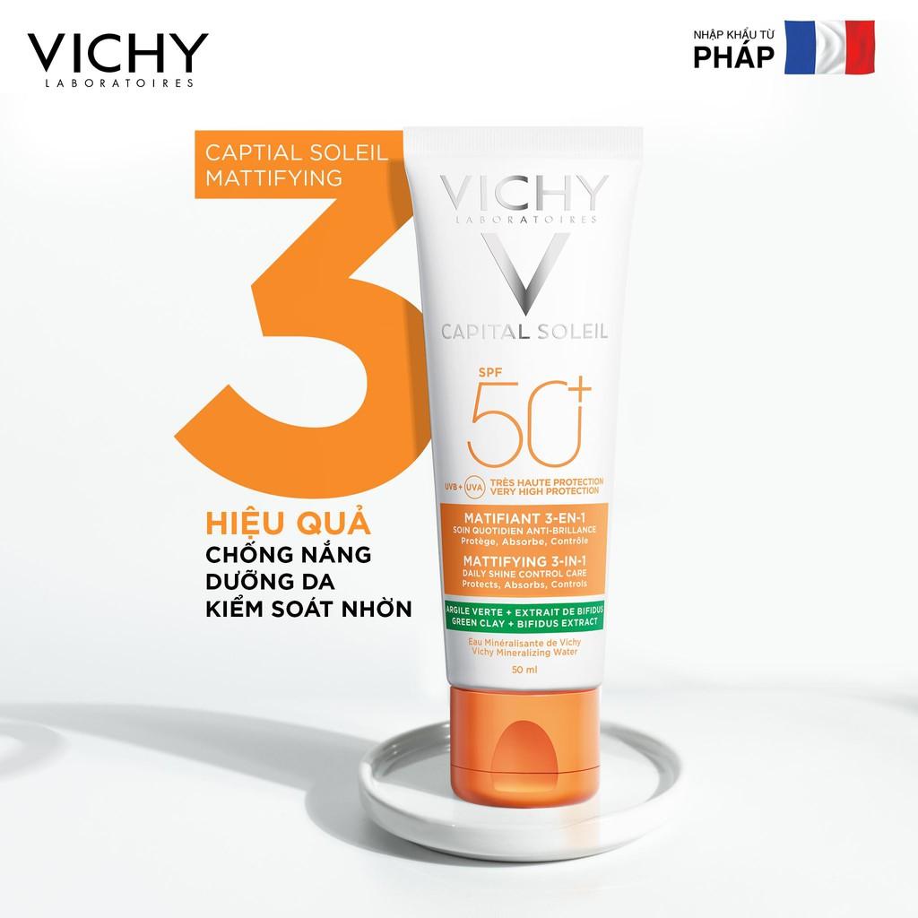 Vichy Kem Chống Nắng Kiềm Dầu Spf50+ Capital Soleil Mattifying 3in1 50ml