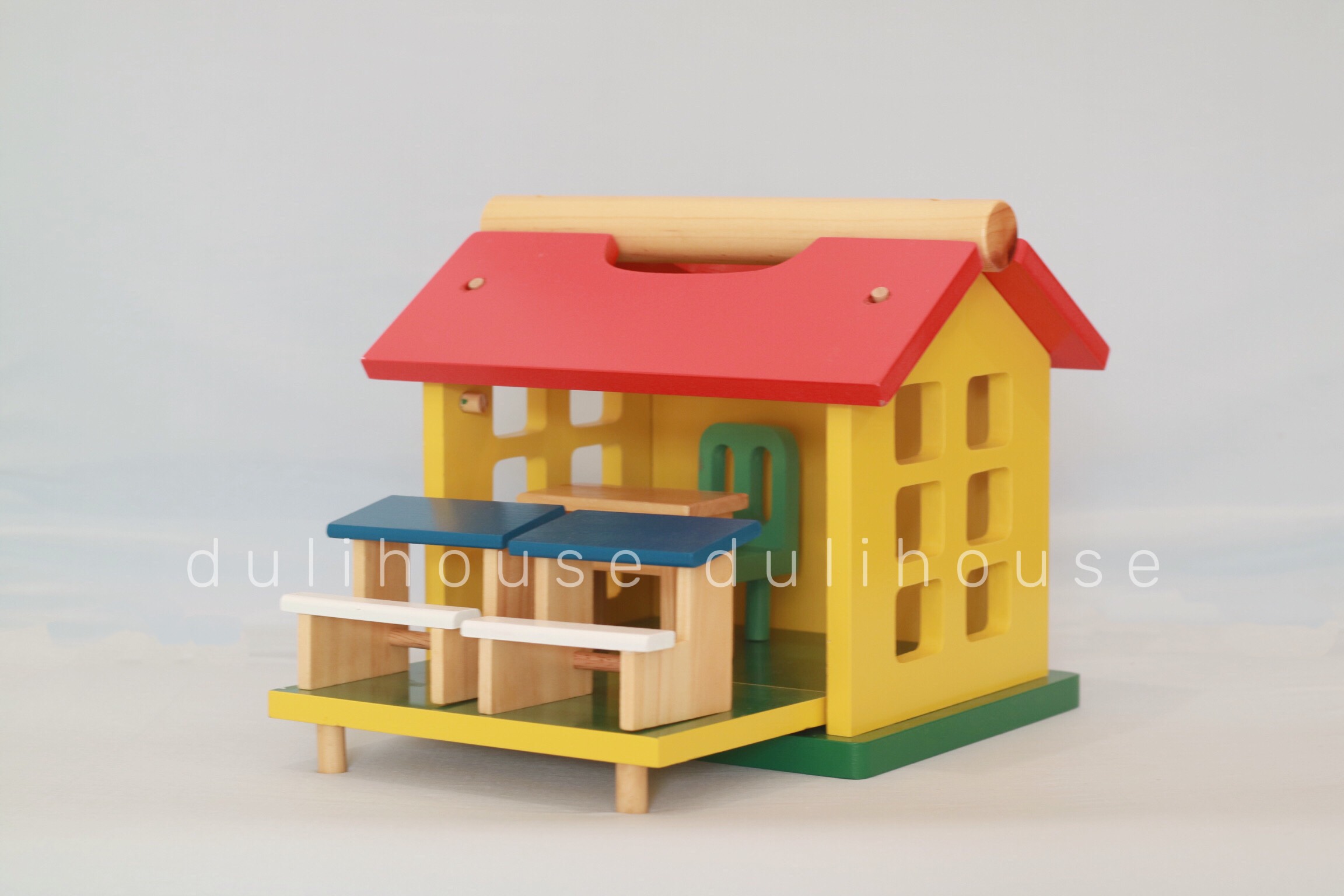 Đồ chơi gỗ cao cấp Mô hình trường học, màu sắc tươi sang khuyến khích các kỹ năng vận động, an toàn cho bé, hàng Việt Nam chất lượng cao