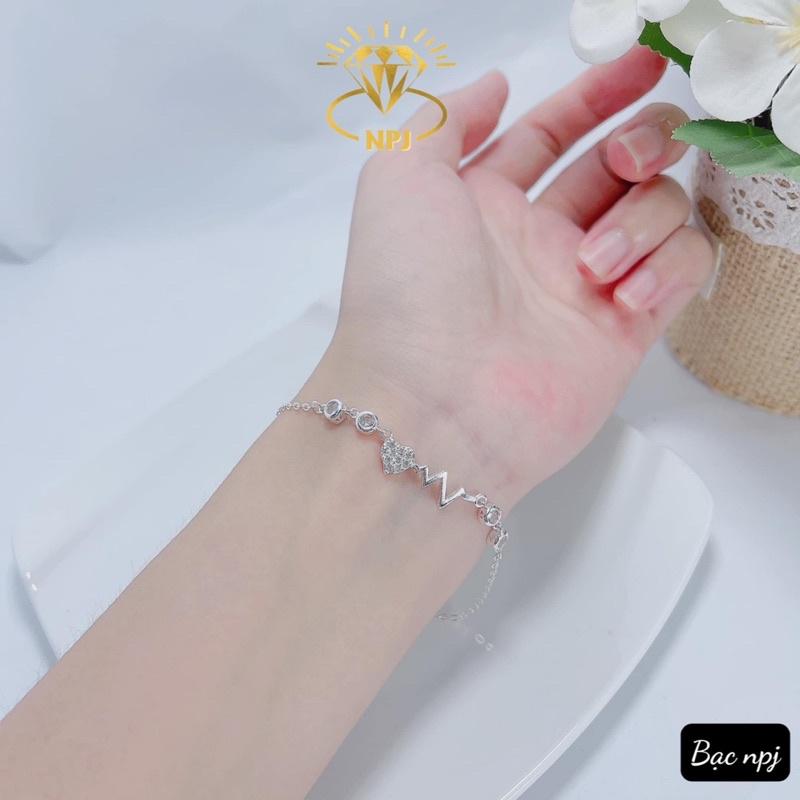 Lắc tay trái tim , Vòng tay nữ Bạc Ta ️ XINH XẮN ️ giá siêu rẻ - Bạc Npj