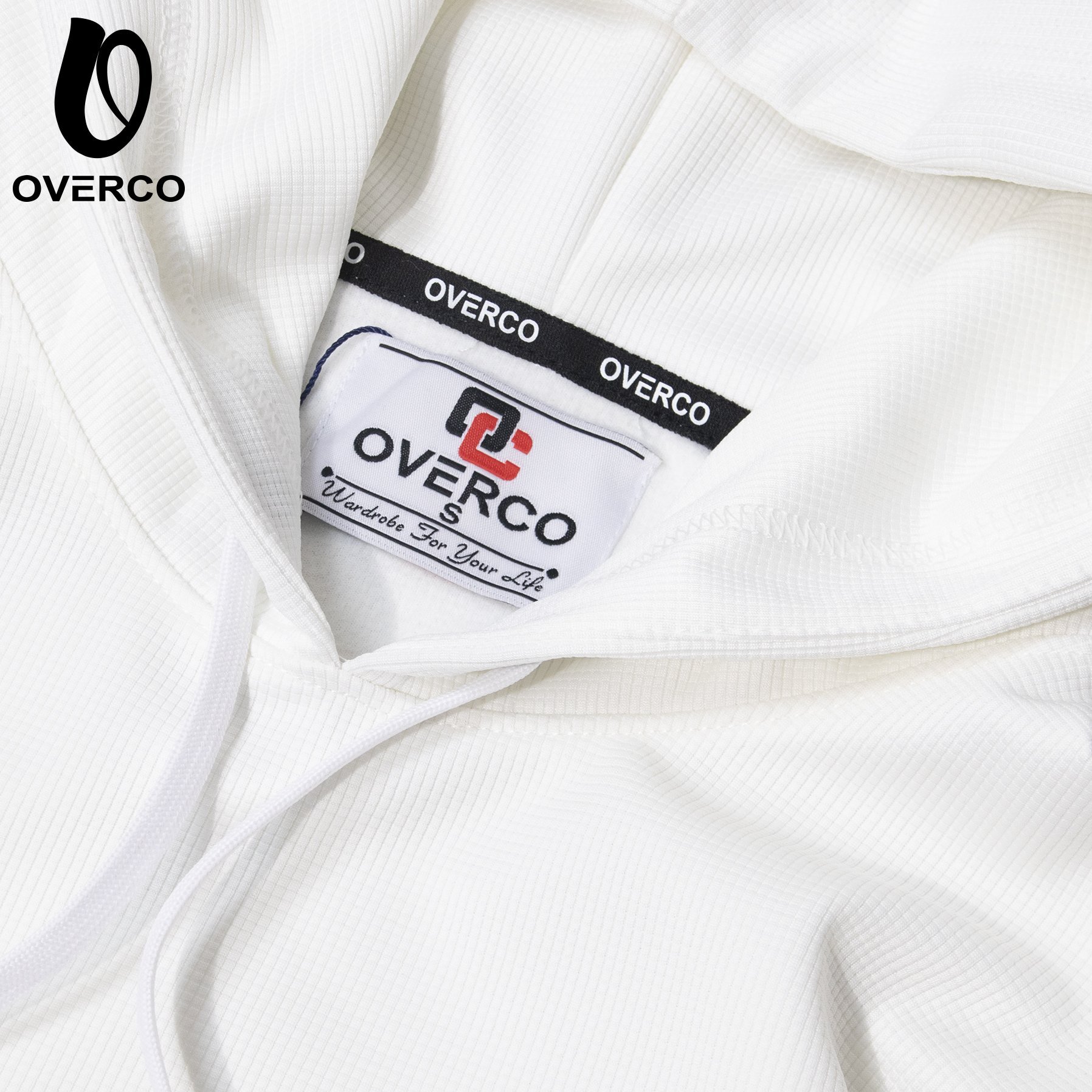 Áo khoác hoodie Overco kiểu dáng basic màu trắng