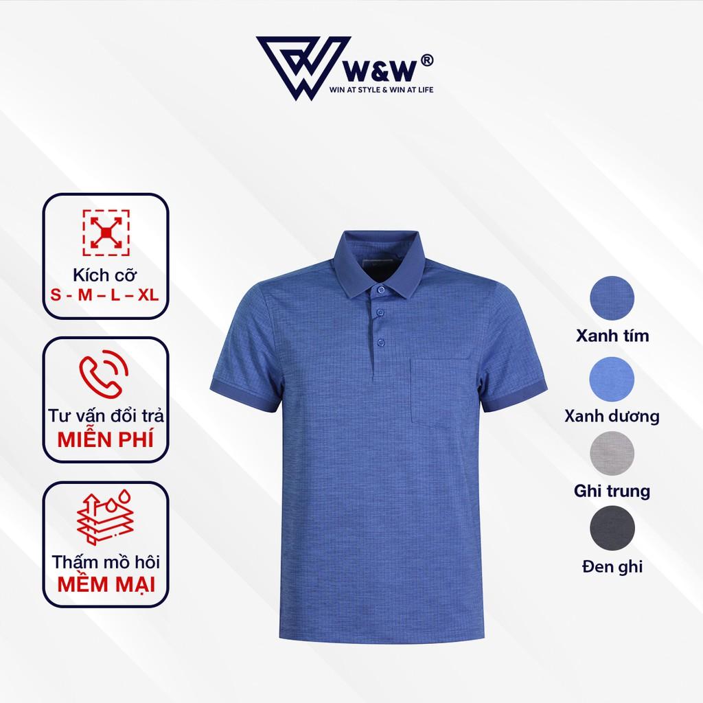 Áo Thun Polo Nam W&amp;W Dáng Regular Fit- Cổ Bẻ Đức Ngắn Có Túi Ngực Chất Liệu Thoáng Mát, Thấm Hút Tốt WPO70R