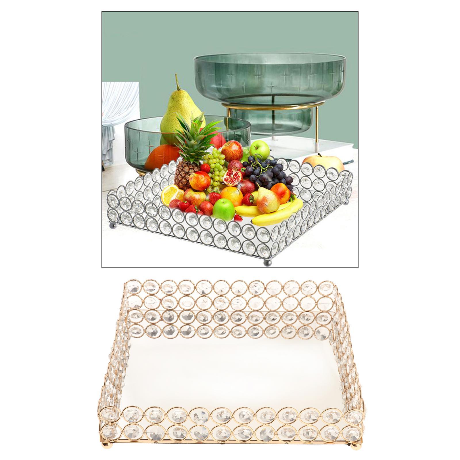 Mirrored Vanity Tray Cosmetic Trinket Tray Organizer Holder Ornament