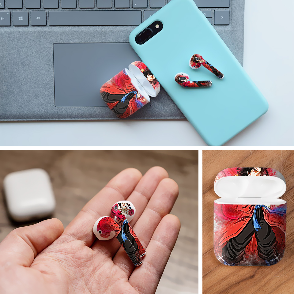 Miếng dán skin chống bẩn cho tai nghe AirPods in hình Dragon Ball - Goku Super Saiyan 5 - 7vnr81 (bản không dây 1 và 2)