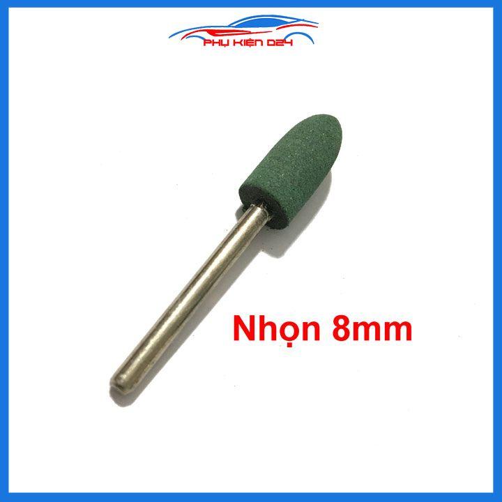 Mũi mài cao su xanh cán lắp 3mm mũi nhọn trụ đĩa đánh bóng gỗ nhựa thạch cao