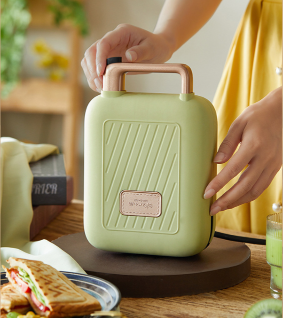 Máy Nướng Bánh Mỳ, Máy Kẹp Bánh Mỳ Sandwich-Waffle BEAR DBC-P06N2 Dung Tích 0.8 Lít Công Suất 600 W - Hàng Nhập Khẩu