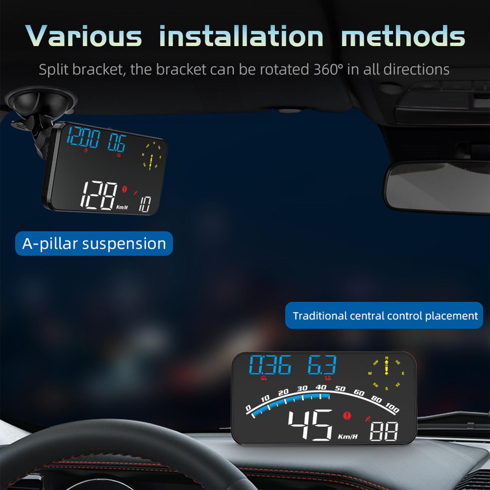 Universal HUD Head up Display Speedometer Direction 4 inch Fit for Vehicle