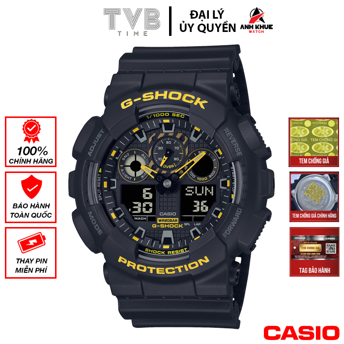 Đồng hồ nam dây nhựa Casio G-Shock chính hãng GA-100CY-1ADR (51mm)