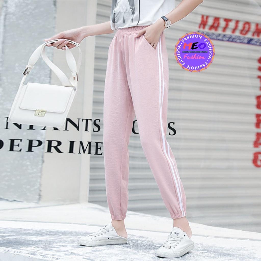 Quần Joggers Nữ DVGIT FASHION Bom Gấu Hai Sọc Mặc Đi Chơi Siêu Cute Chất Liệu Su Phong Cách DVGIT