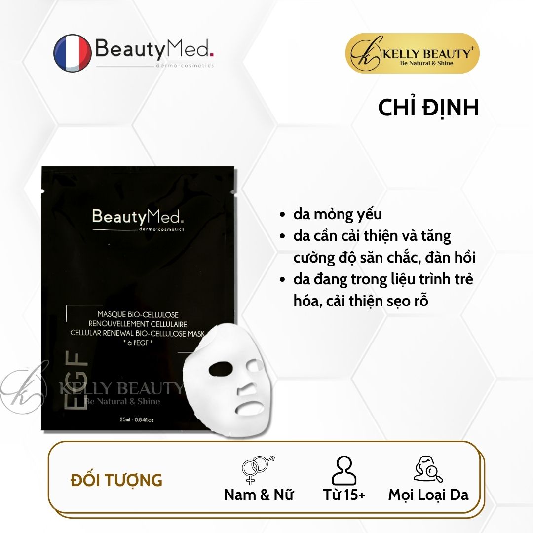 Mặt Nạ Sinh Học Tái Tạo Tế Bào Da BeautyMed EGF Cellular Renewal Bio-cellulose Mask | Kelly Beauty