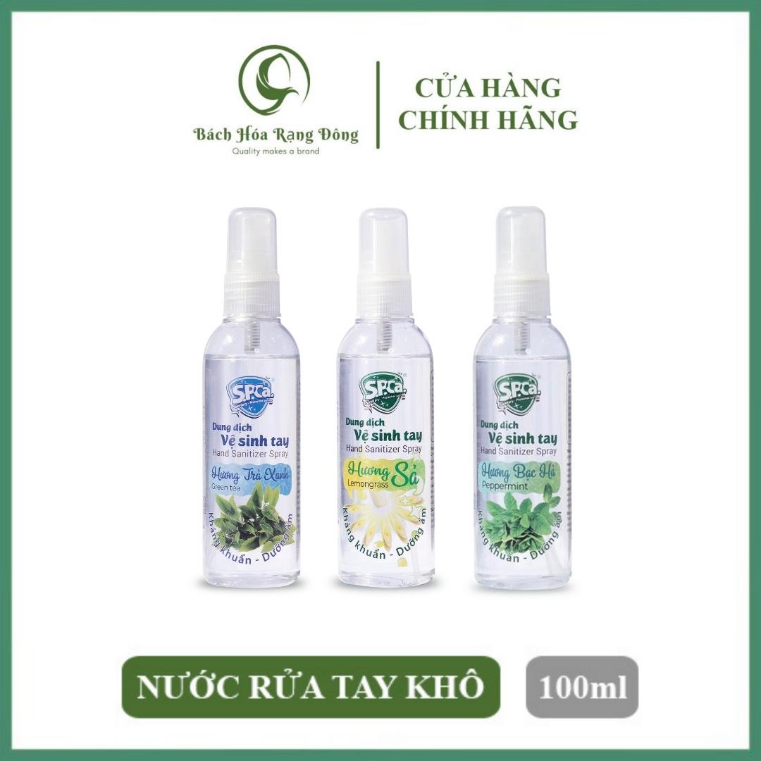 Nước rửa tay khô thơm sát khuẩn SPCa 100ml cao cấp diệt khuẩn 99,9% dưỡng ẩm không gây khô hại da tay