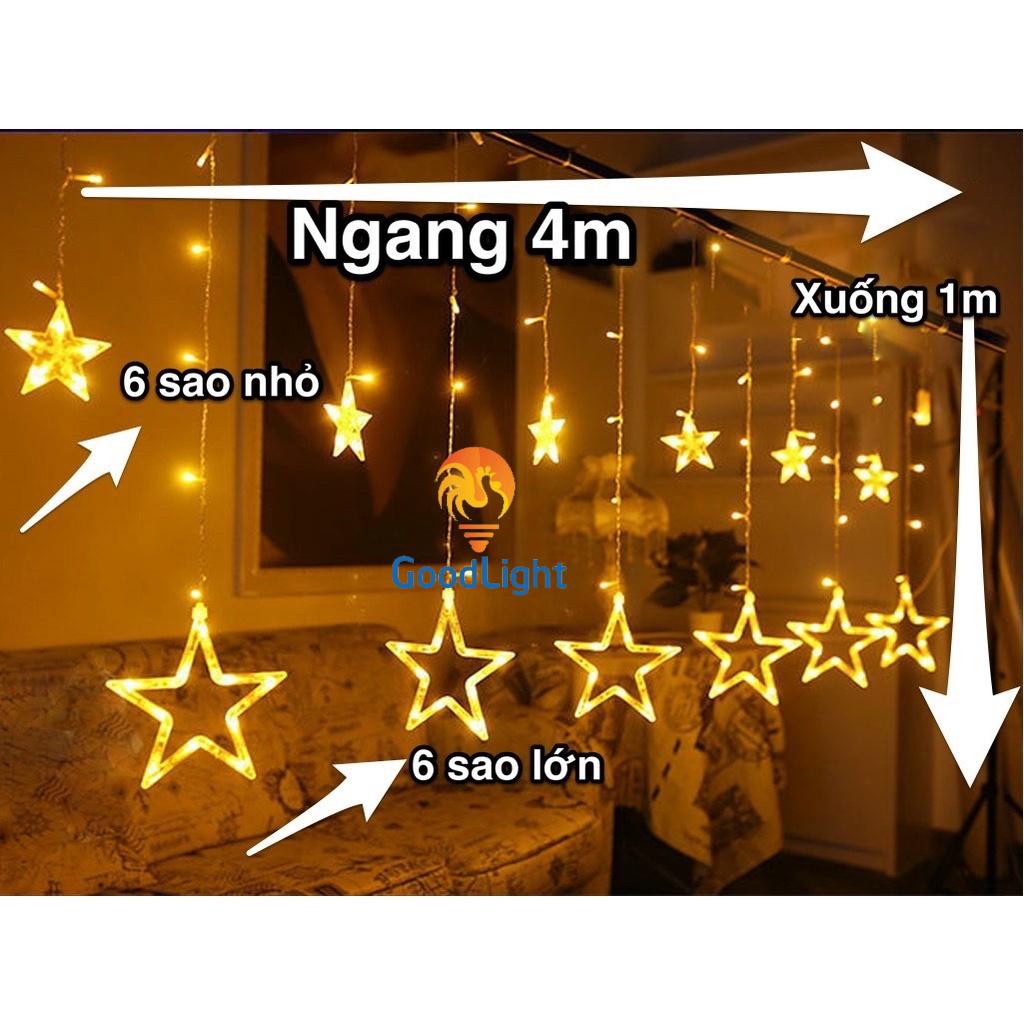 Dây đèn led trang trí rèm sao vàng 4m trang trí tết, led trang trí noel, trang trí ngoài trời, led màn sao