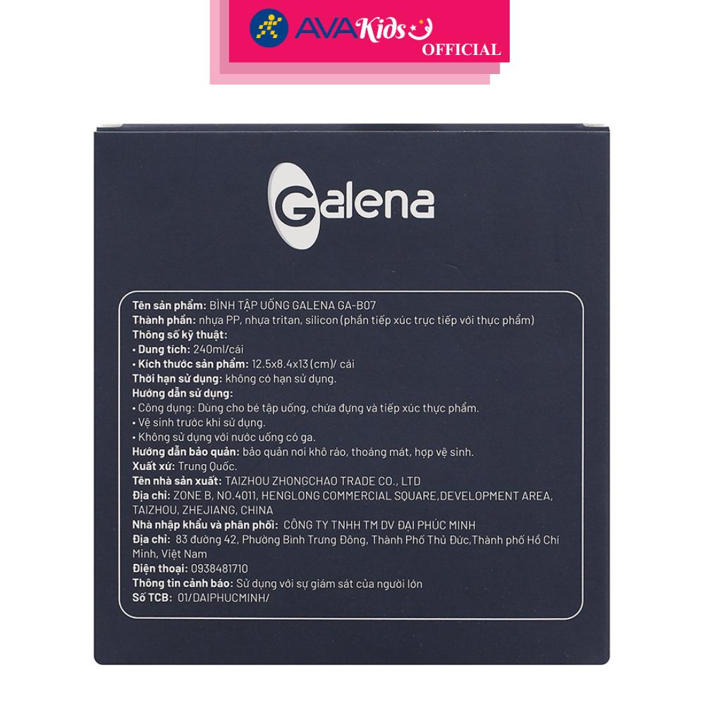 Bình tập uống nhựa tritan Galena GA-B07 240 ml - Màu đỏ, xanh dương (từ 6 tháng) - Hàng Chính Hãng
