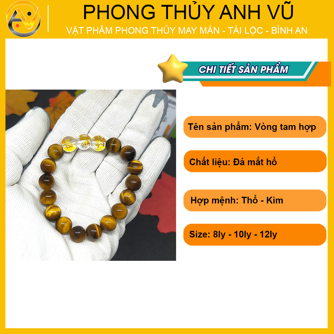 Vòng tay con giáp tam hợp thân tý thìn đã khai quang - chất liệu mắt hổ tự nhiên - size 8 10 12ly - may mắn tài lộc - Vòng Tam Hợp Anh Vũ