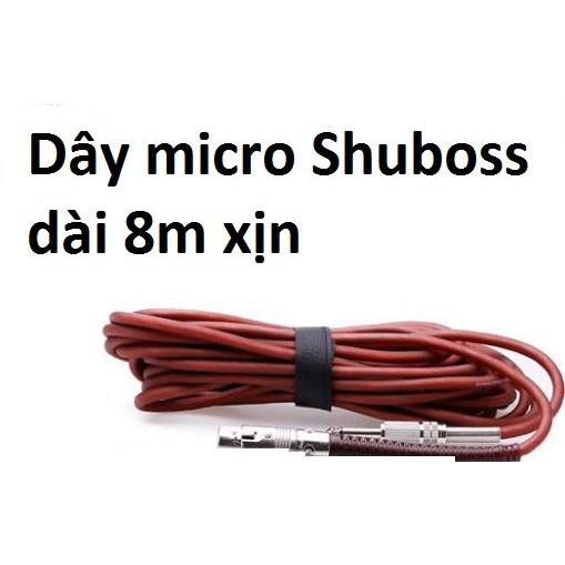 Dây Micro Karaoke dài 8M Shuboss cáp canon cái XLR ra đầu 6 ly đực 6.5mm dây chống tạp âm nhiễu cực tốt cho dàn Karaoke