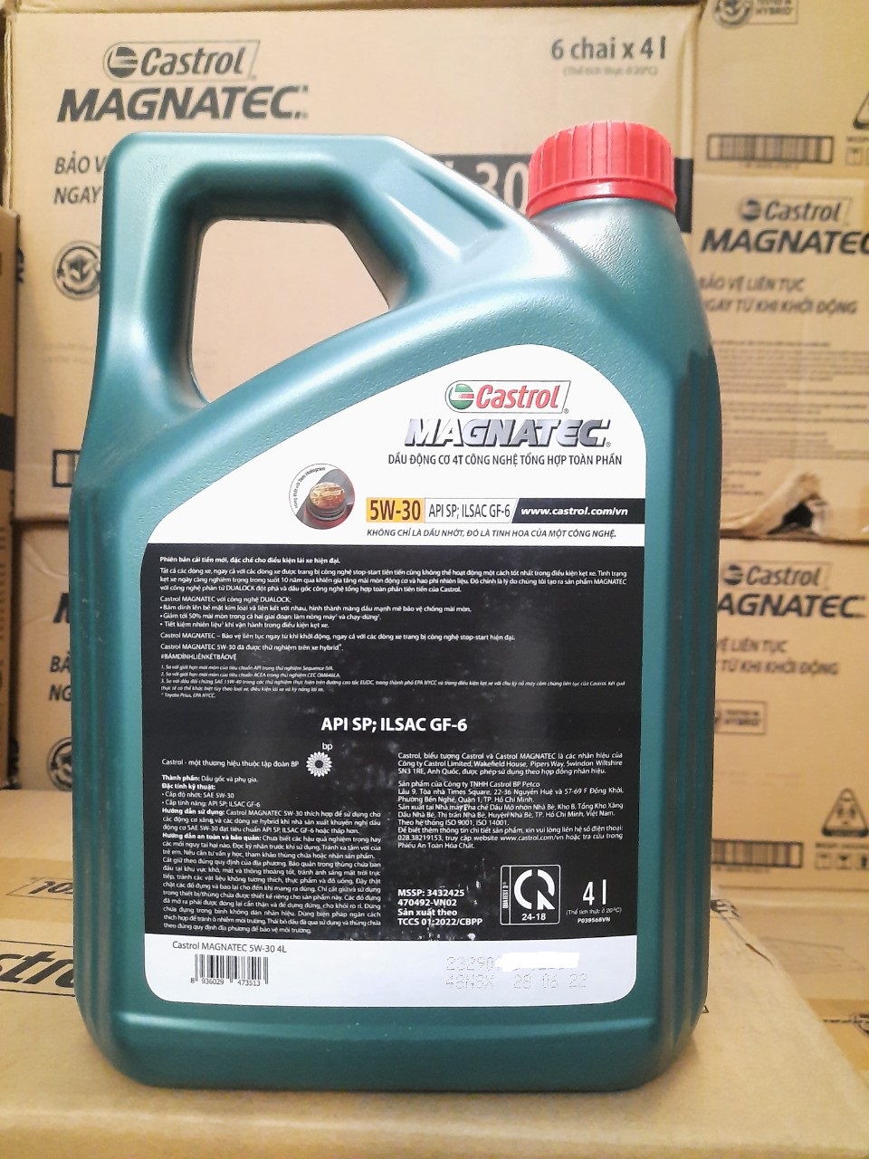 Dầu nhớt cho động cơ ô tô Castrol Magnatec, SAE 5W-30, SP, ILSAC GF-6 (Can 4 lít)