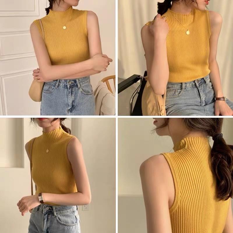 MS615 Áo sát nách cao cổ len tăm basic Quảng Châu
