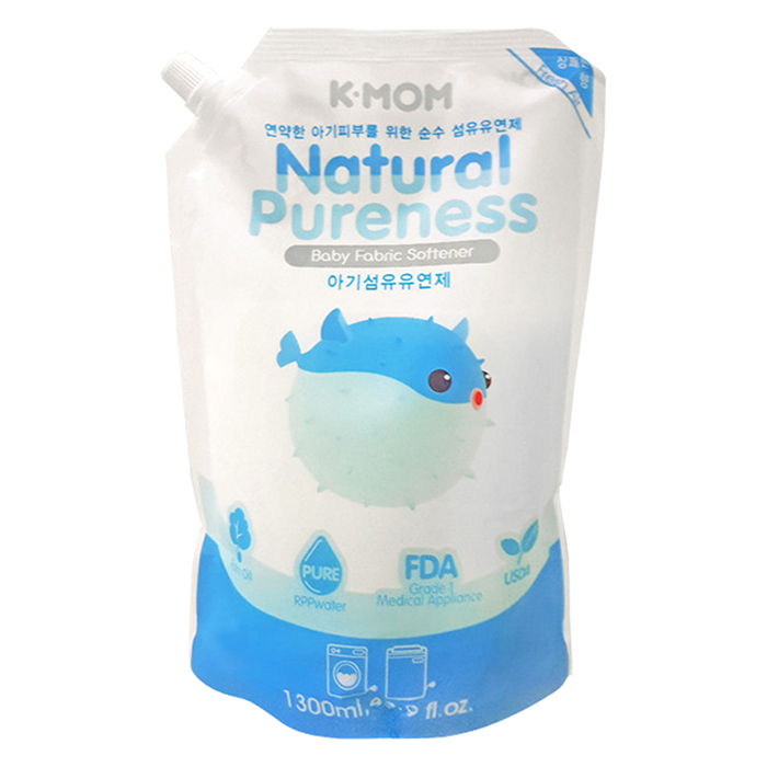 Nước xả vải hữu cơ K - Mom Hàn Quốc dạng túi (1300ml) - Xanh