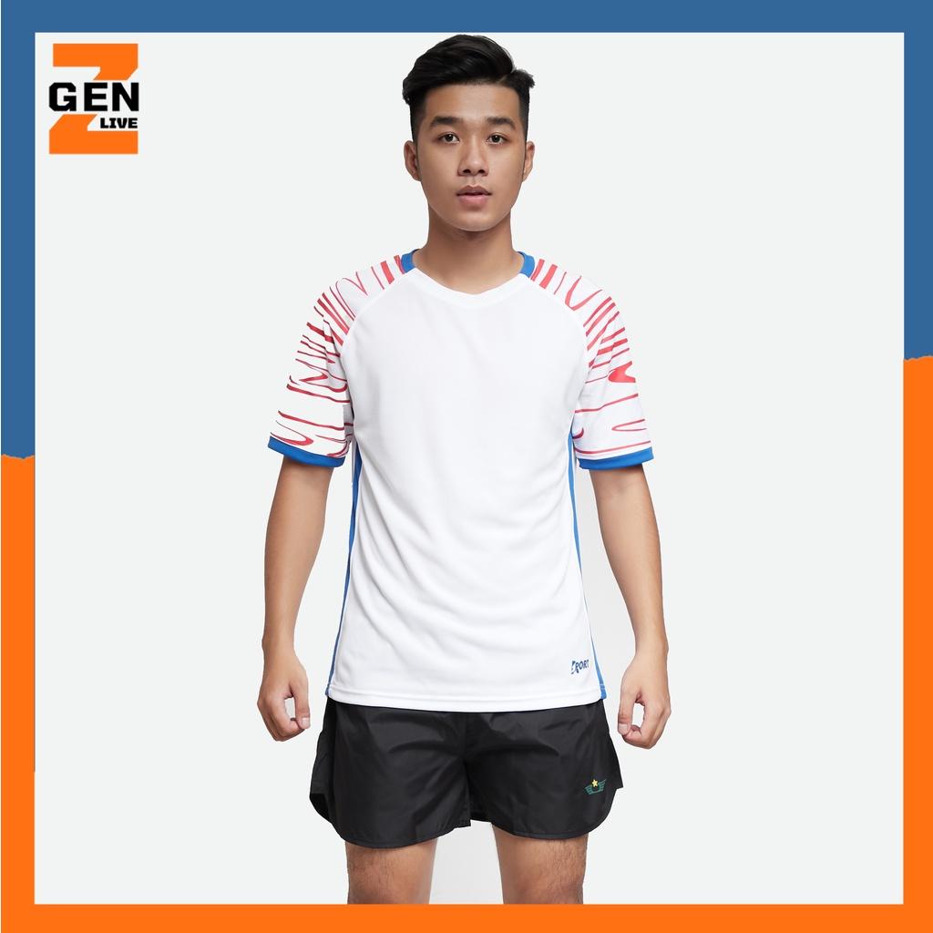 Áo cổ tròn, áo thun thể thao nam chất vải thấm hút họa tiết tay - LZ FASHION - ARD002