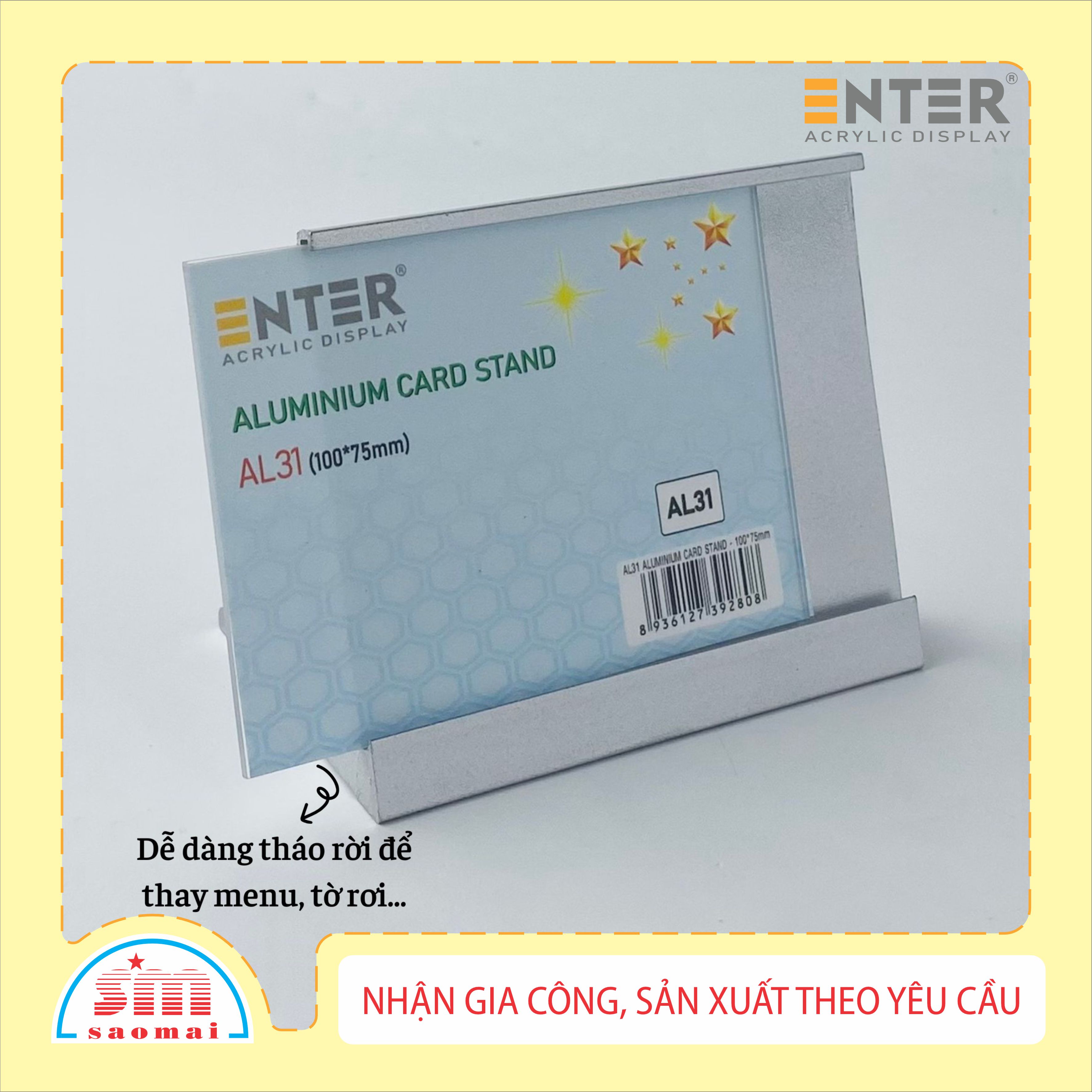 Bảng thông tin để bàn nhôm Enter AL31 100x75mm