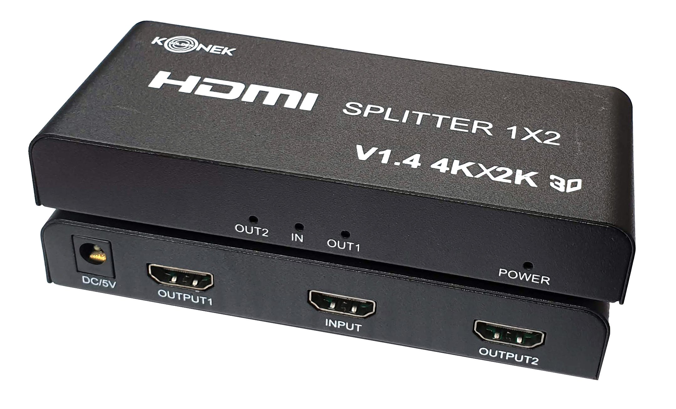 Bộ chia HDMI 1 ra 2 hỗ trợ 2K,4K@30Hz Golden Konek - Hàng Chính Hãng