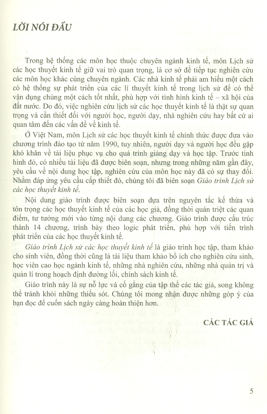 Giáo Trình Lịch Sử Các Học Thuyết Kinh Tế (ĐHSP)