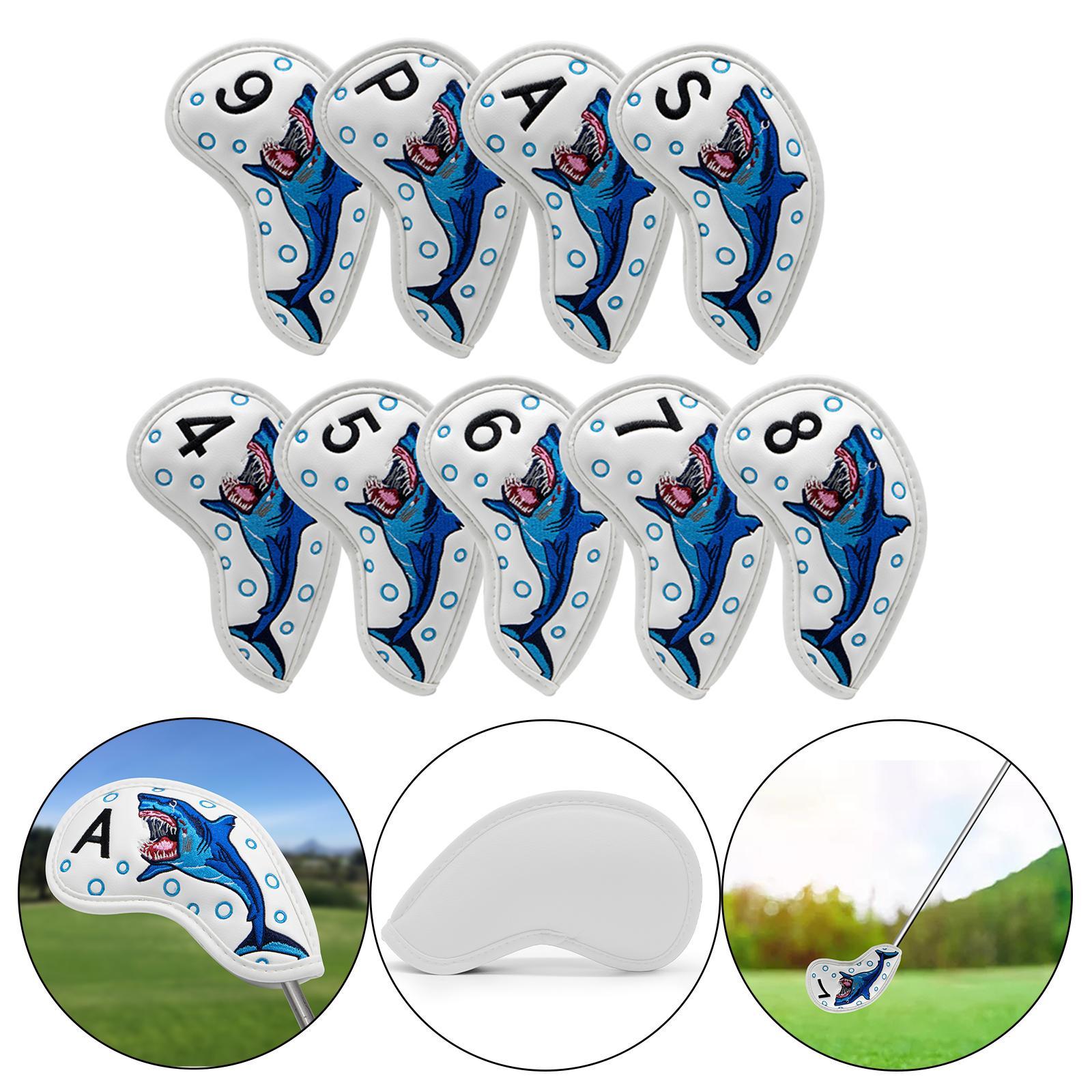 Golf Iron Head Covers PU Leather 9pcs Set Golf Club Protector