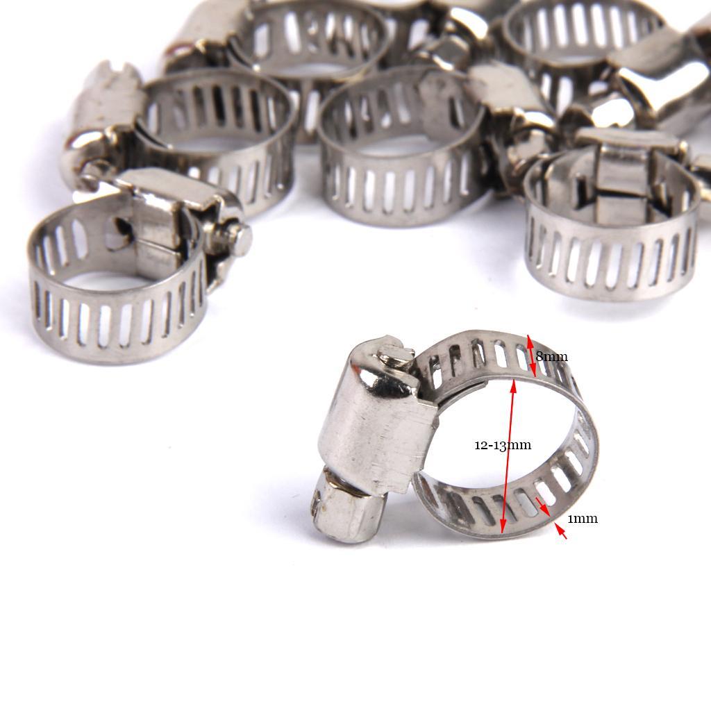 50PCS 5 Size Adjustable Fuel Line Jubilee Hose Spring Clamp Petrol Pipe Clip
