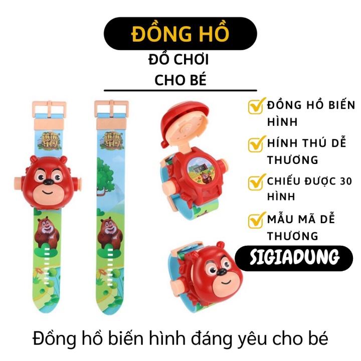 Đồng Hồ Biến Hình - Đồng Hồ Đồ Chơi Xem Giờ, Có Đèn Chiếu Hình Gấu 5606