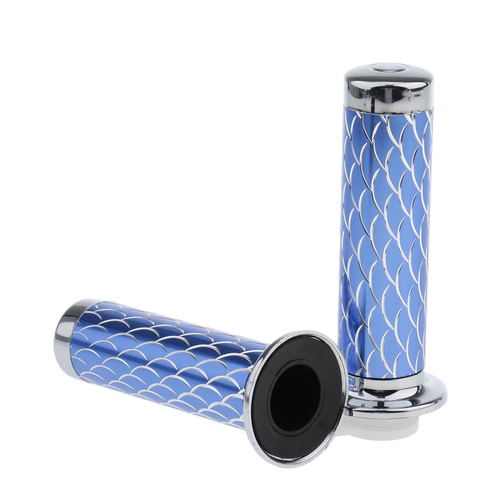25mm 1 Inch Handlebar Throttle Grip for Motorcycle Motorbike - Blue