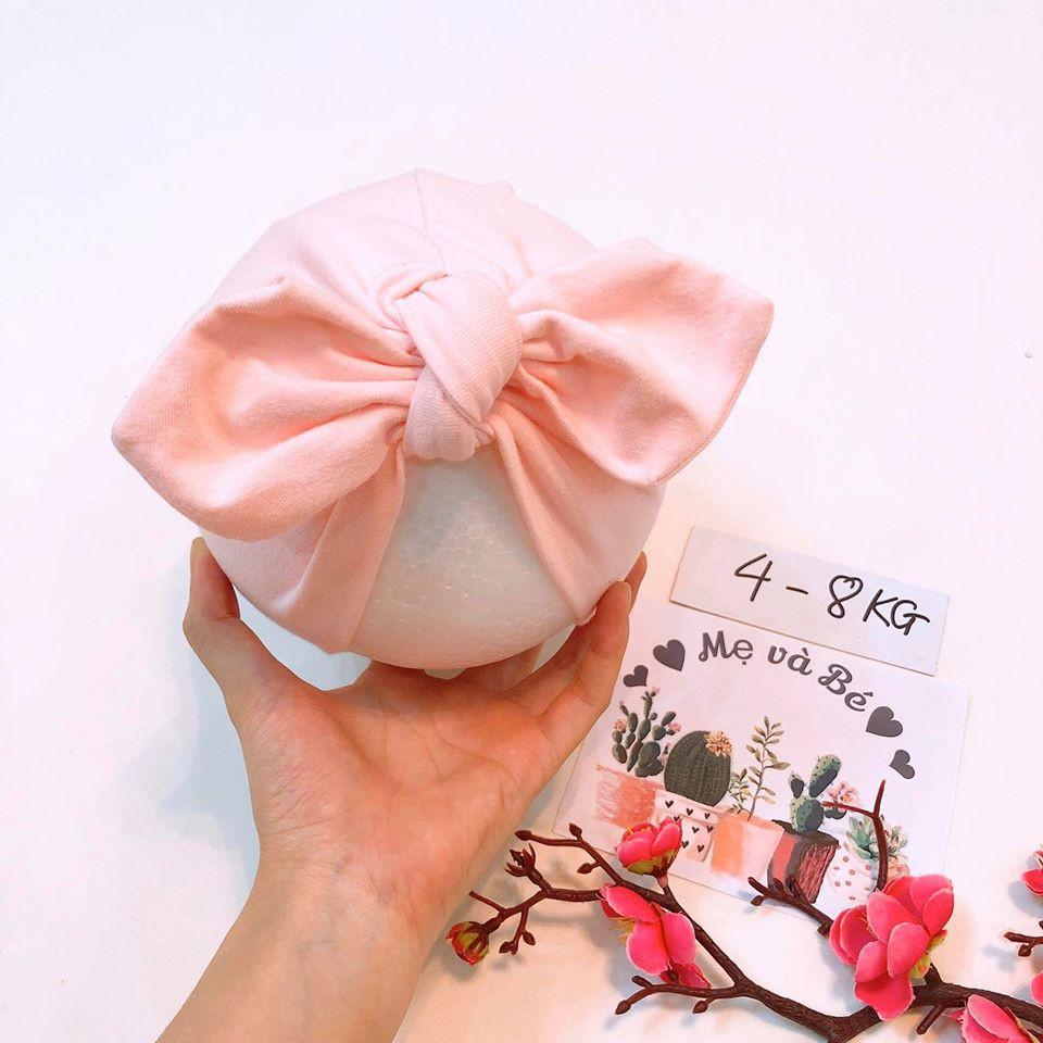 Mũ turban bé gái - hồng baby (4-8kg)