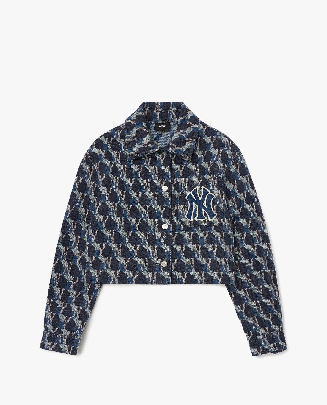 MLB - Áo khoác denim nữ Cube Monogram Jacquard 3FDKM0224