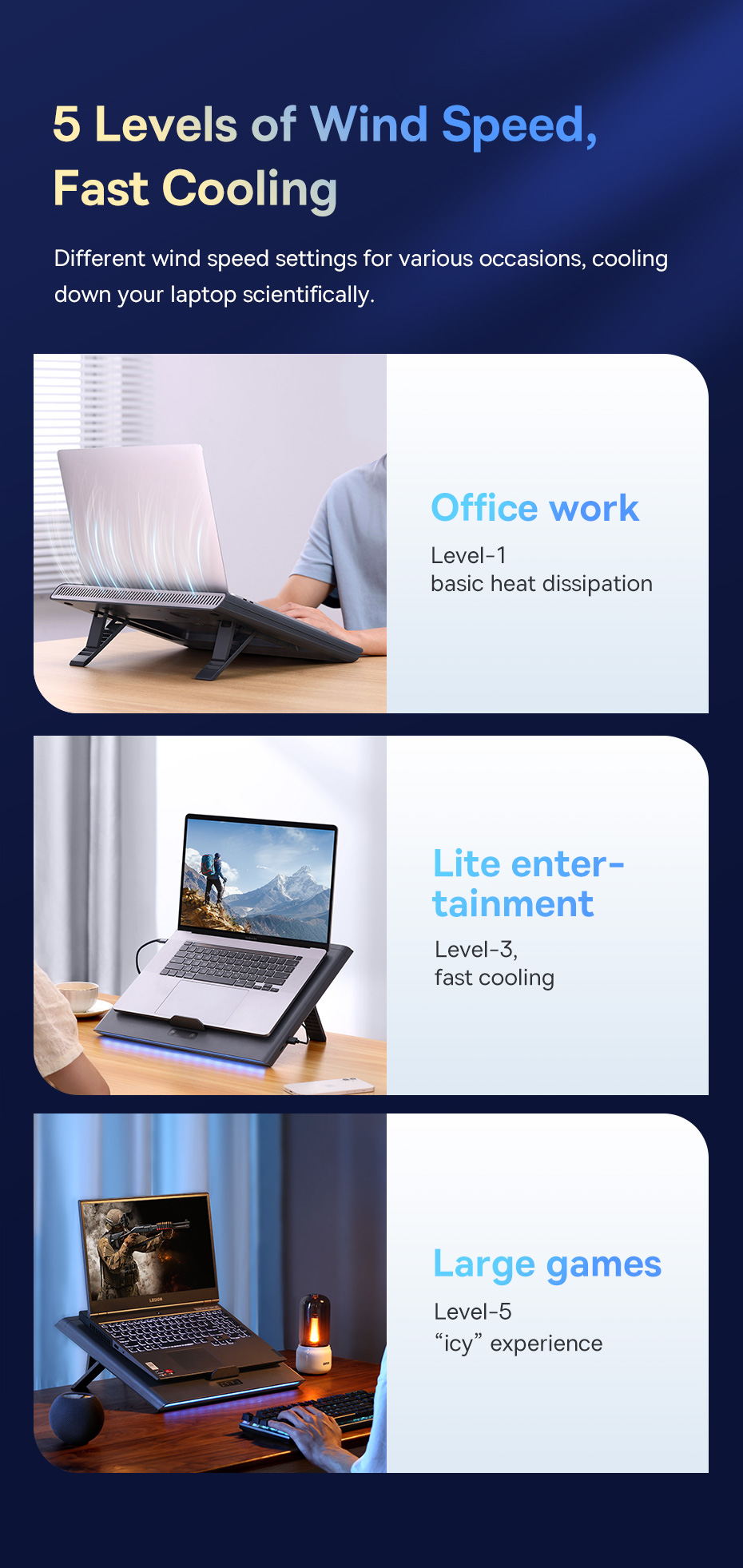 Giá đỡ Tích Hợp Quạt Tản Nhiệt Cho IPad/Laptop Baseus ThermoCool Heat-Dissipating Laptop Stand- LUWK-  Hàng chính hãng