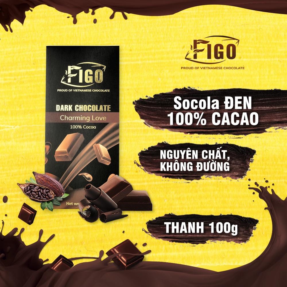 COMBO Dark Chocolate nguyên chất 100%, 85%, 70% cacao 50g/100g FIGO