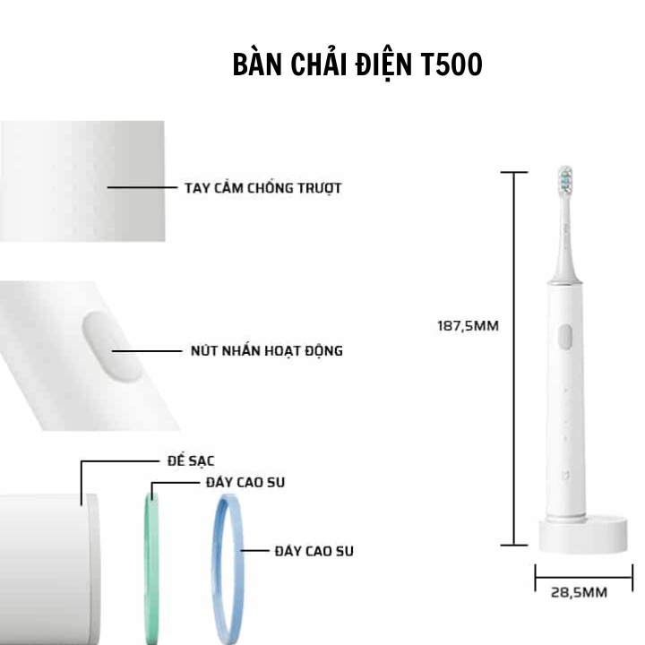 Bàn chải điện Xiaomi Sothing T500 , tính năng kết nối qua app- Hàng chính hãng