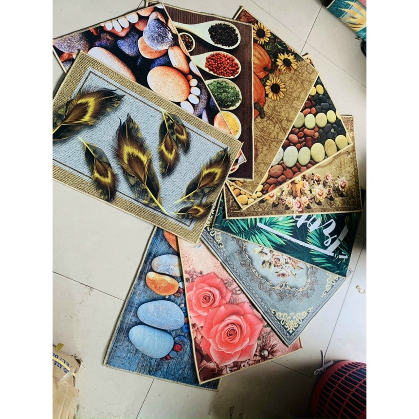 THẢM LAU CHÂN 3D 40*60CM THẤM HÚT NƯỚC, CHỐNG TRƠN TRƯỢT