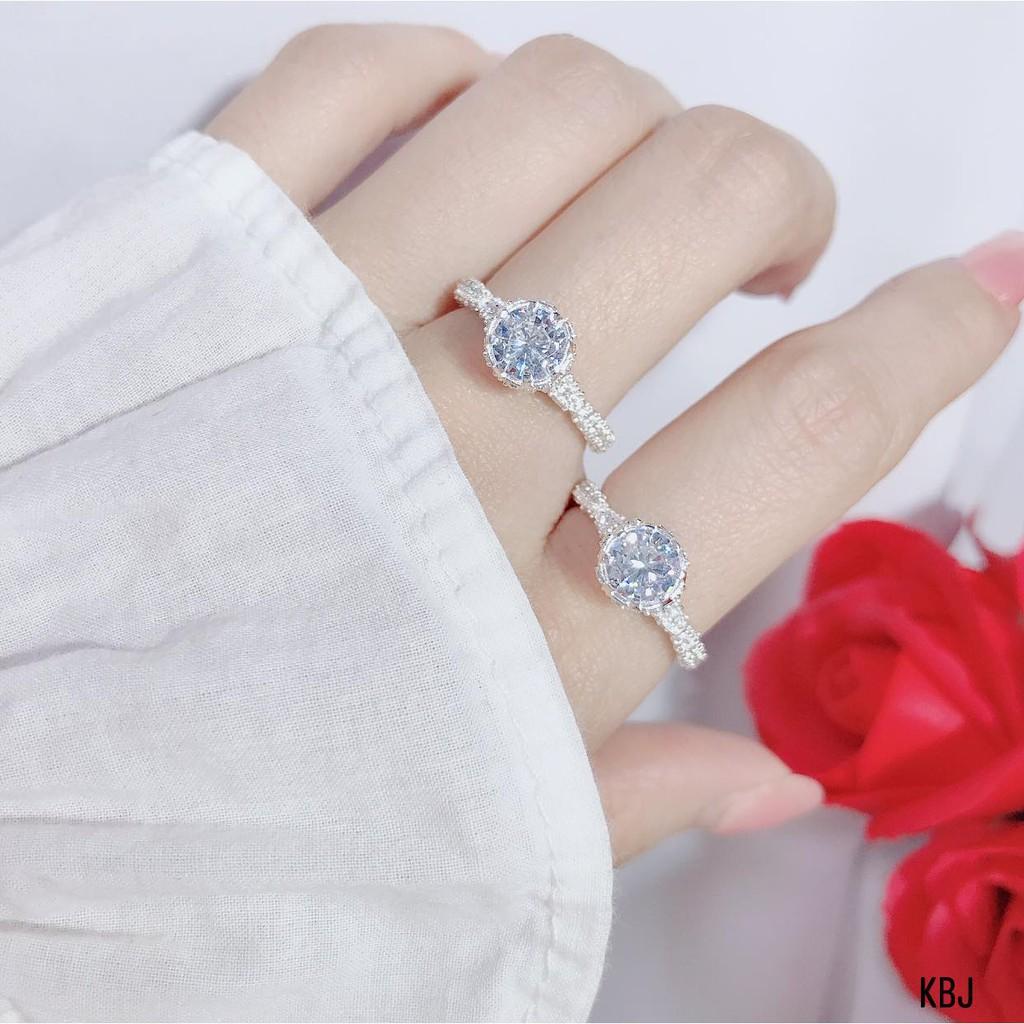Nhẫn nữ bạc ta đính đá MS90b