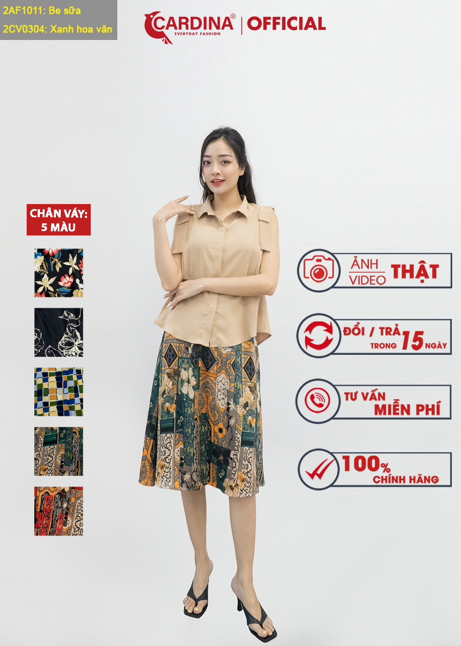 Chân Váy Nữ Chất Lụa Satin Nhật Cao Cấp 2 Lớp Dáng Xòe Họa Tiết Hoa Mix Đồ Tuyệt Đỉnh 2CV03.