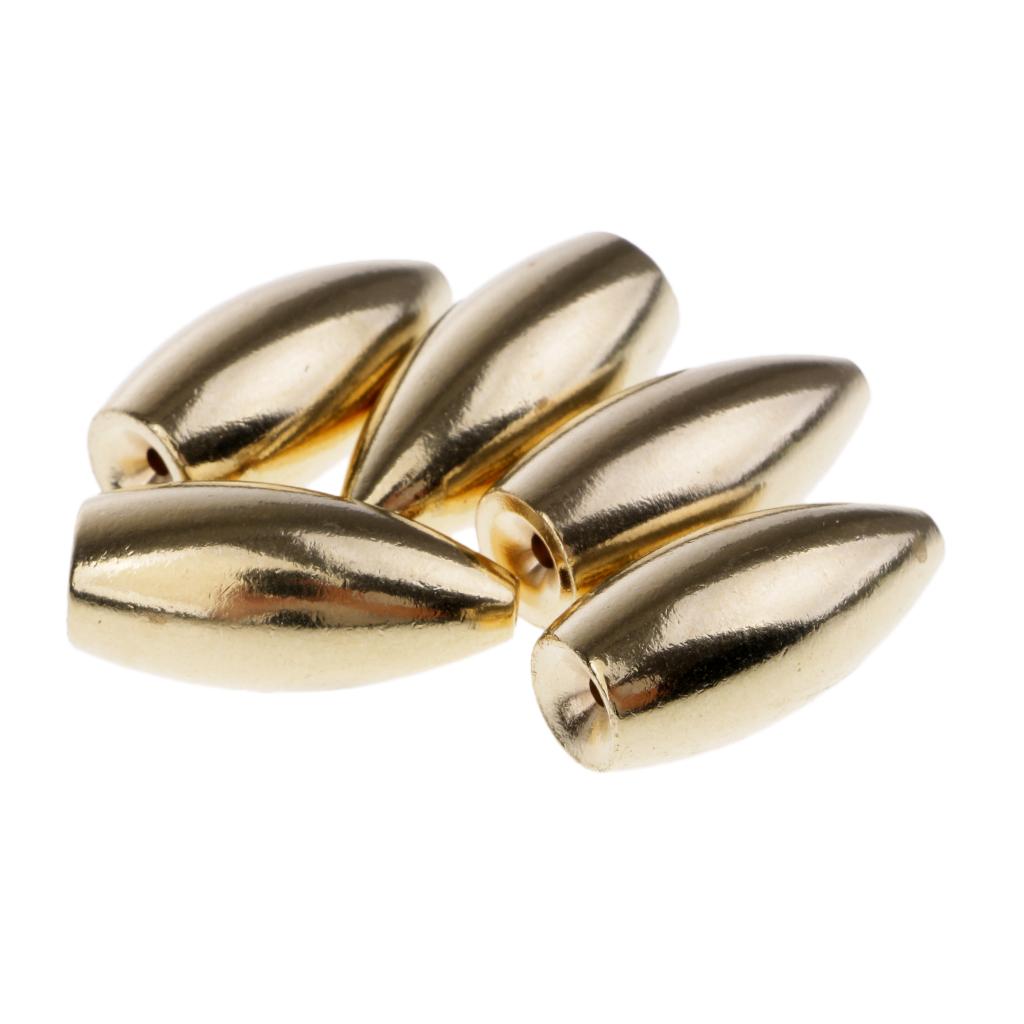 5Pcs Brass Weights Drop Shot Slider Sea Fishing Tackle Snag Sinkers 12g