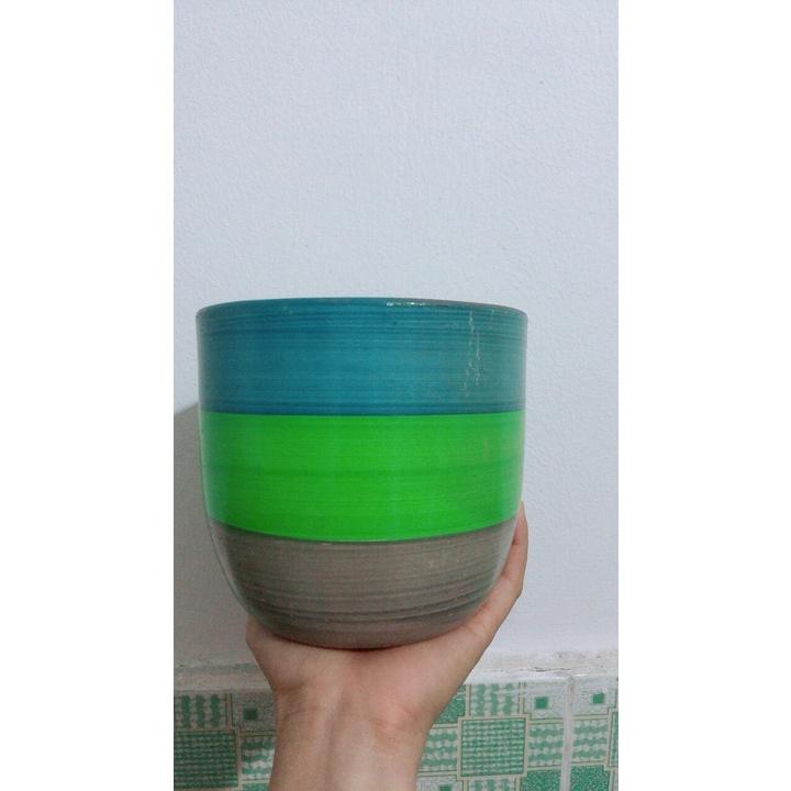 Chậu Sứ Trồng Cây cao 13cm đường kính 15cm