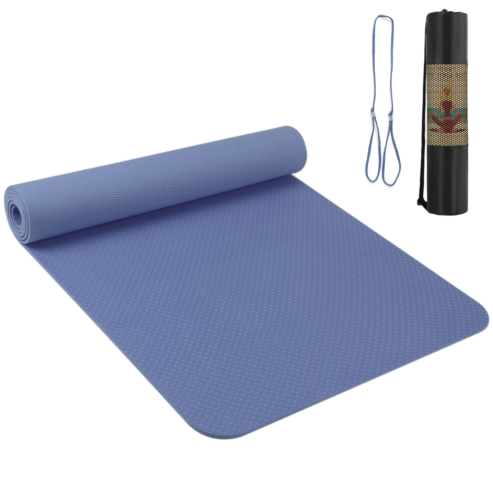 Thảm tập Yoga di động 72,05 × 24,01in, chất liệu TPE dày chống trượt kèm dây đeo và túi