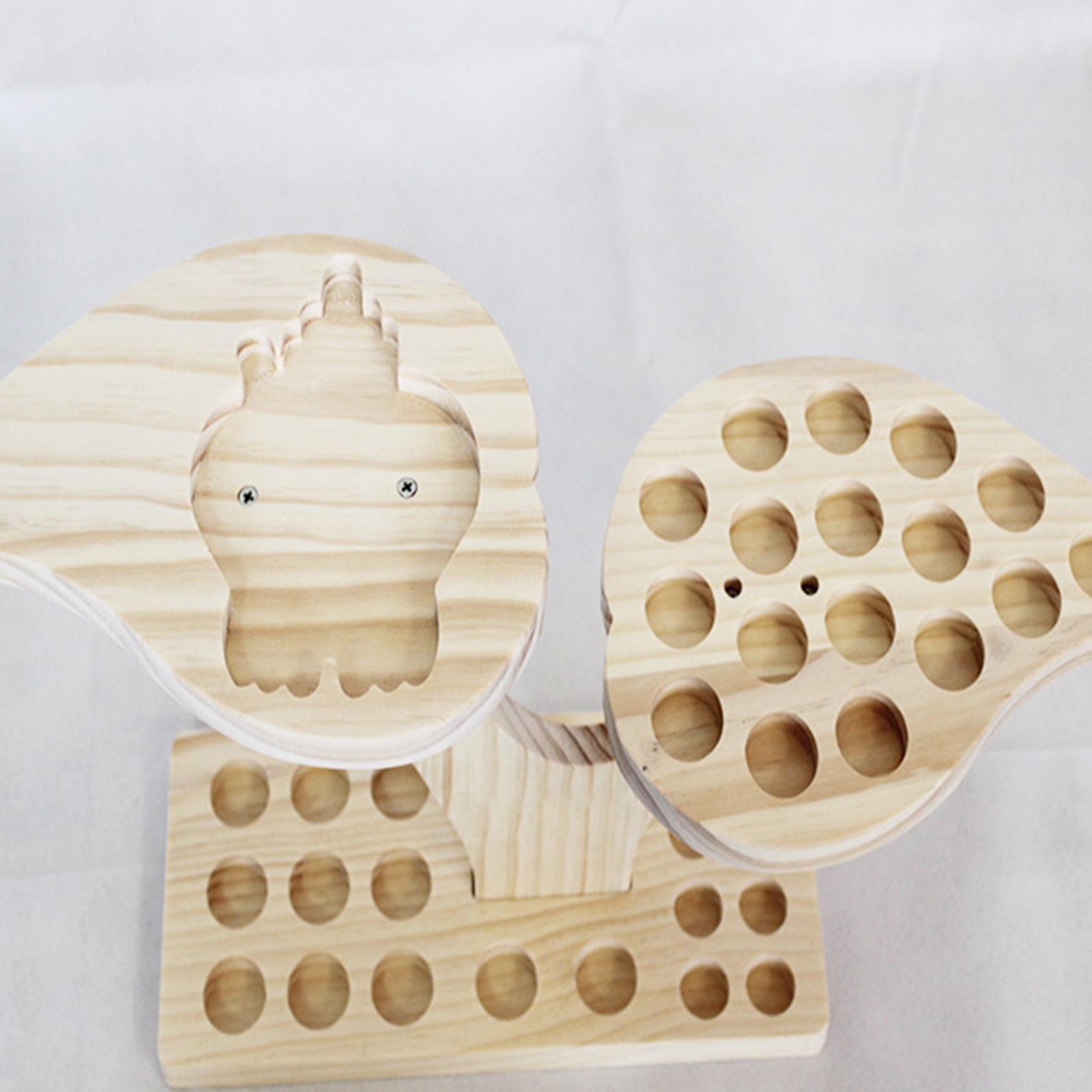 36 Slots Wood Essential Oils Stand Diffuser Holder Carousel Storage Shelf, 2 Tier Height