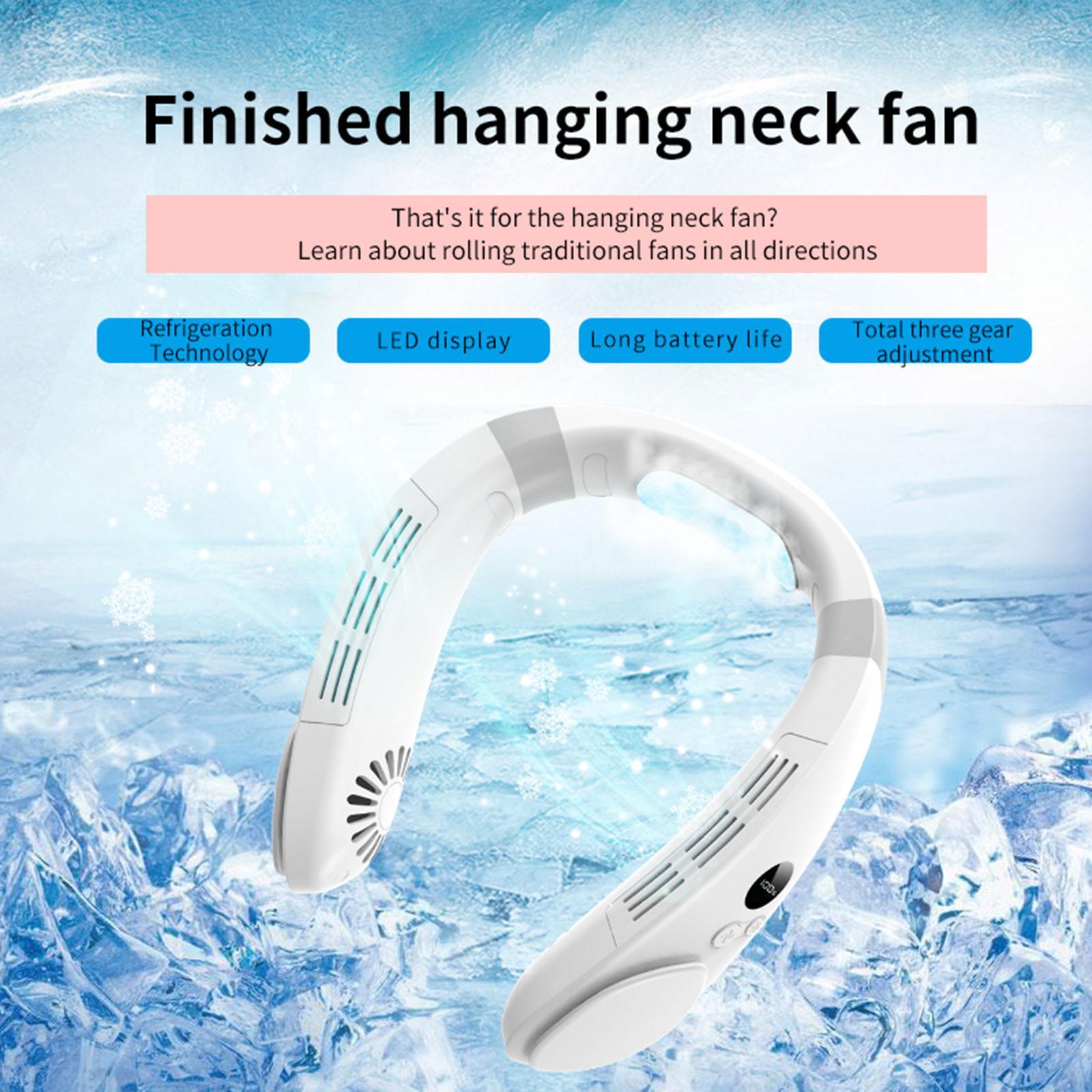 Portable Neck Fan, Bladeless Fan Air Cooler Fan ,Air Purifier ,4400mAh Rechargeable ,Hanging Neck Fan for Home Office Indoor Outdoor Classroom