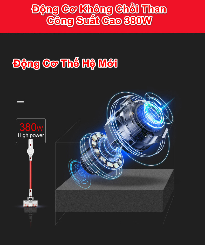 Máy Hút Bụi Không Dây Cầm Tay 4 in 1 K20 MAX Lực Hút Siêu Mạnh, 3 chế độ hút tùy ý, đầy đủ các đầu hút chuyên dụng - Hàng Chính Hãng