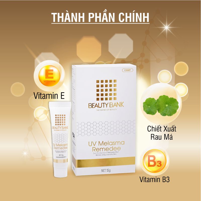 Kem UV Melasma Remedee chiết xuất rau má giúp chống nắng,mờ nám,dưỡng trắng,trẻ hóa làn da
