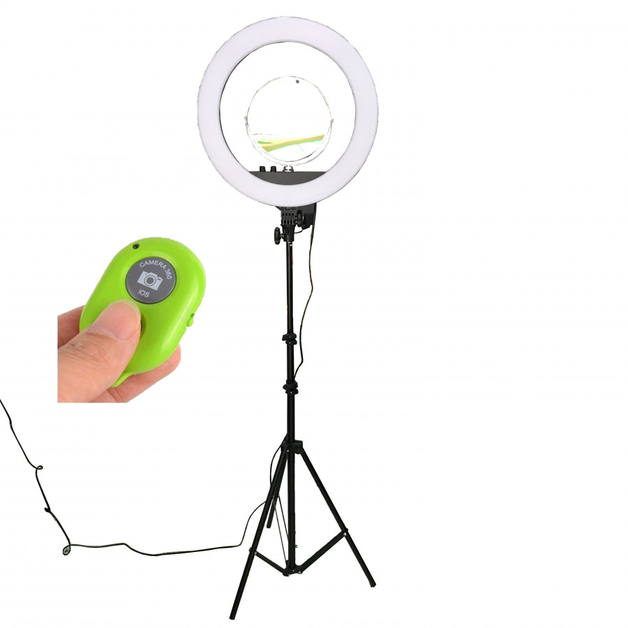 Đèn Livestream RL18 II có gương trang điểm đường kính 45cm - Tặng kèm remote chụp hình bluetooth
