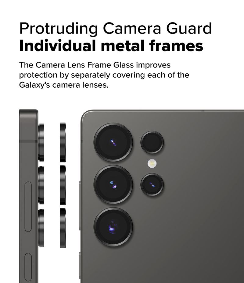 Dán camera kèm khung dán dành cho Samsung Galaxy S25 Ultra, Ringke Lens Frame Glass_ Hàng Chính Hãng