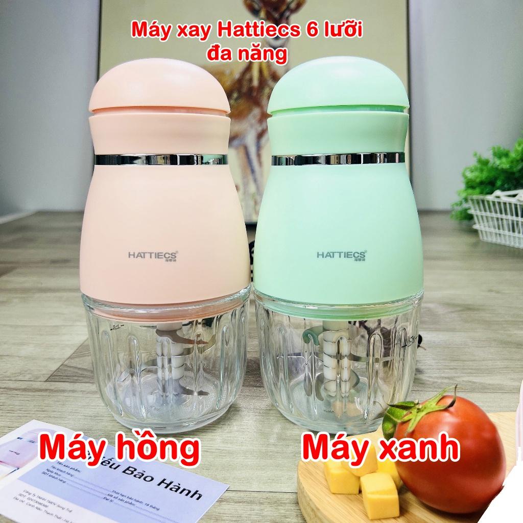 Máy xay đa năng Hattiecs 6 lưỡi 300ml, máy xay cho bé ăn dặm, xay các loại thức ăn