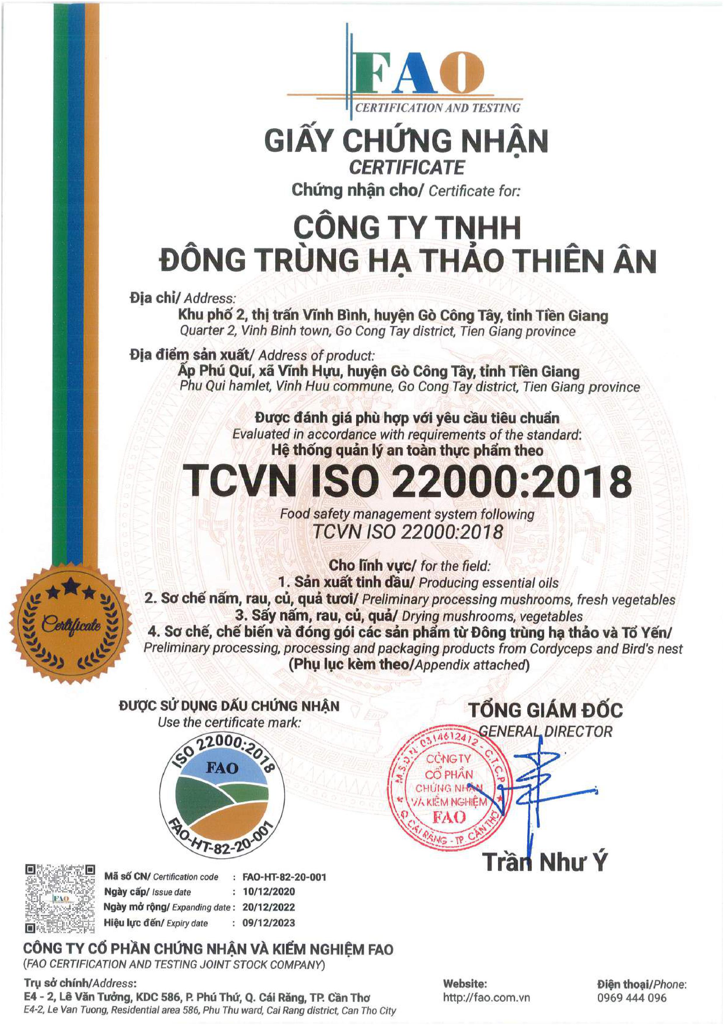 Đông Trùng Hạ Thảo Sấy Thăng Hoa Thiên Ân - Hũ 20g