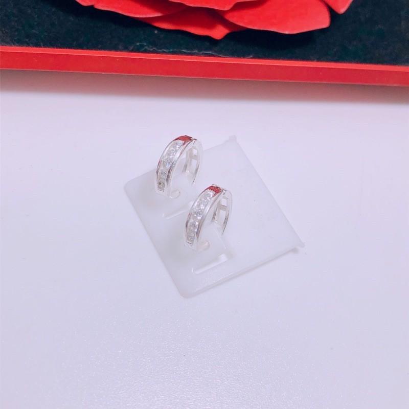 Bông tai, khuyên tai vòng tròn gắn đá xinh xắn -