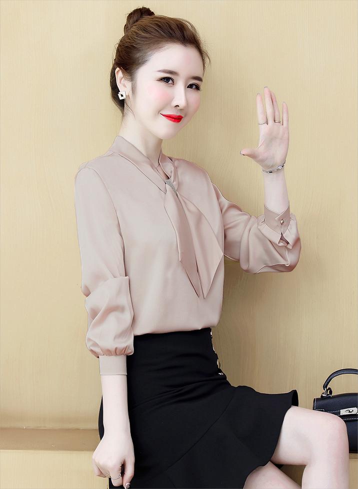 Áo Sơ Mi Nữ Áo Nữ Áo Kiểu Áo Cổ Nơ Kết Cườ